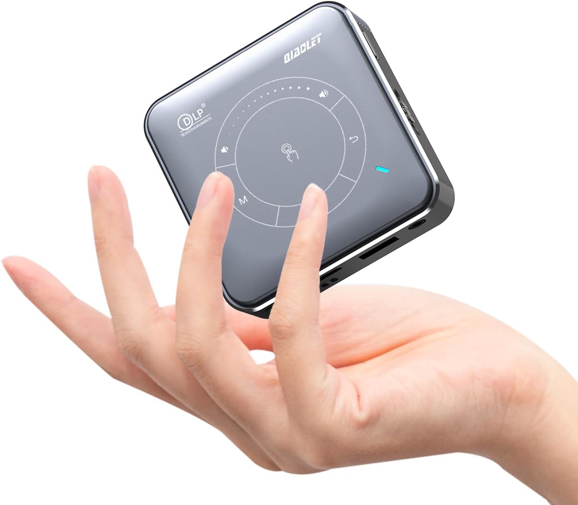 QIAOLET Mini Projecteur Portable,Pico Videoprojecteur DLP avec WiFi 5G