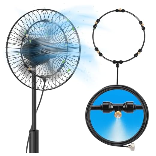 Bigmeta Anti-leak Fan Mister for Outside Patio - Pre-Assembled Cooling System with 19FT Misting Line 5 Heavy-duty Brass Nozzles, Summer Porch Garden Backyard Yard Water Mister Spray(No Fans)