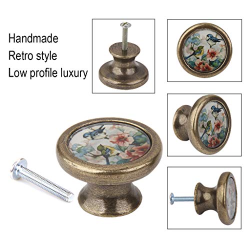 LOVIVER 8X Ceramic Cabinet Knobs,Closet Door Handles,Handmade Vintage Pull Handle Cupboard Door Knobs for Office Desks Drawer Kitchen (B) - Image 4