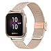 TRUMiRR Compatible avec Garmin Venu/Venu Sq/Sq Music Bracelet de Montre, Bracelet de Montre en métal en Acier Inoxydable tissé en Maille Sangle à dégagement Rapide pour Garmin Venu/Venu Sq/Sq Music