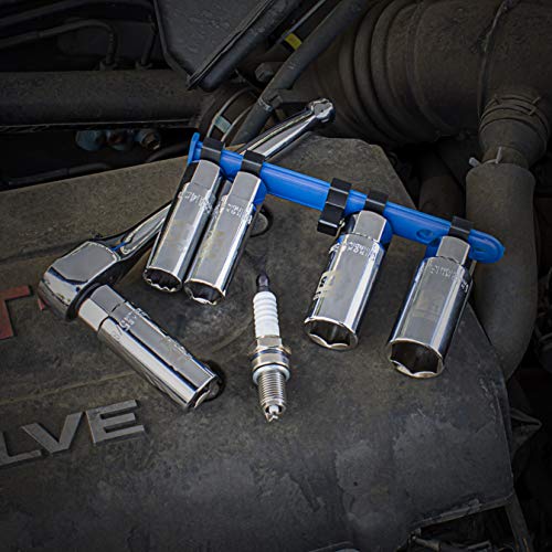 Neiko 02500A Spark Plug Socket Set | Rubber Retaining Inserts | 5 pieces | 3/8 Drive | SAE And Metric | Chrome Vanadium