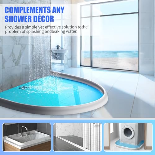 xiaozhifu 2M Schwallschutzleiste Dusche Selbstklebend, 4CM Höhe Wasserstopper Dusche, 360° Biegbar Schwallschutz dusche, Silikon Duschschwelle Wassersperre für Duschabtrennung Küche (2M 3CM*4CM)