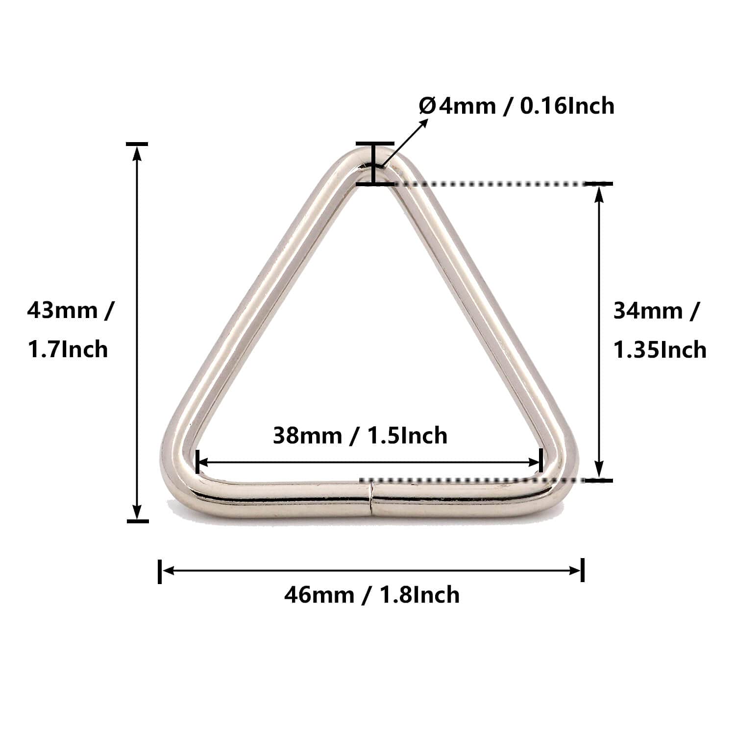 Amazon.com: Metal Silvery Triangle Ring Buckle 1.5