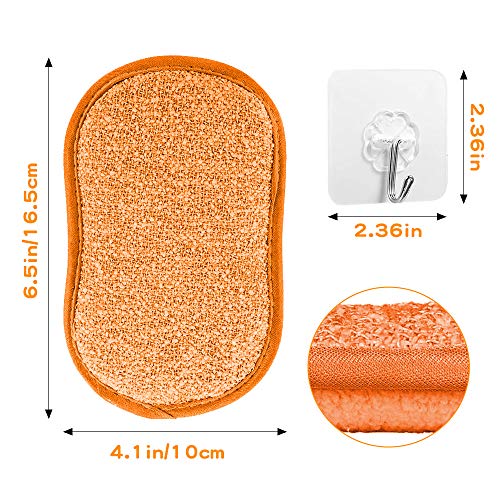 Dual Actie Microfiber Wassponzen, 5 STKS Antibacteriële Schuren Pads Niet krassen Herbruikbare Hygiëne Hero Spons met… - Image 8