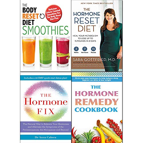 Dieta de restablecimiento hormonal, batidos dietéticos de restablecimiento corporal, corrección hormonal y remedio hormonal, libro de cocina, colección de 4 libros
