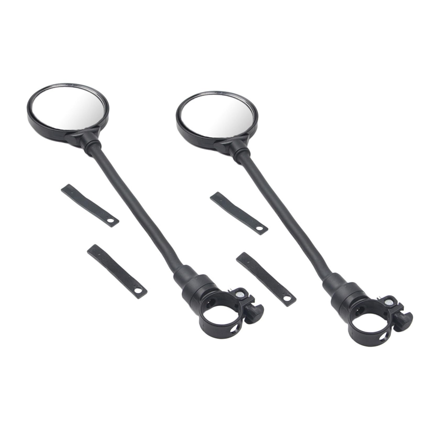 2 Pezzi Specchio Retrovisore Nero per Regolabile Bicicletta | Installazione Facile, Visione Larga e Chiara, Alluminio, Abs e Acrilico, per Scooter e Mountain Bike