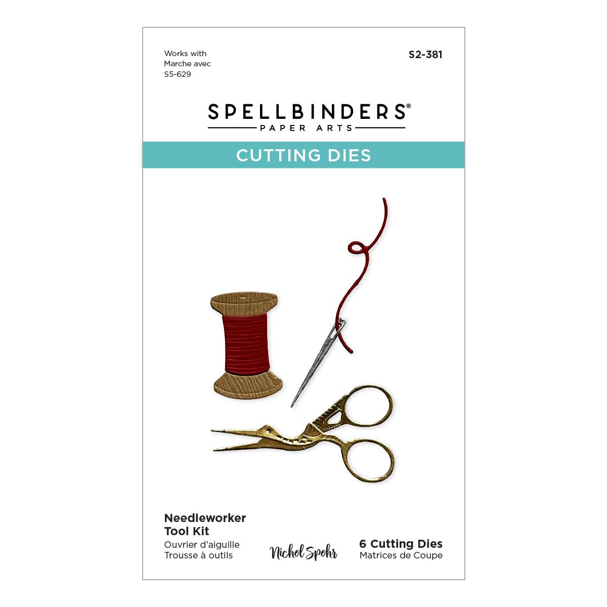 Spellbinders S2-381 Needleworker Tool Kit Etched Dies from The Nichol's Needlework Collection by Nichol Spohr