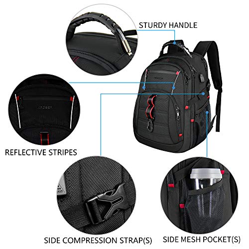 Kroser Travel Laptop Backpack 17.3 Inch Xl Computer Backpack Stylish College Backpack With Rfid Pockets Usb Charging Port Reflective Strips Water-Repellent Day Pack For Business/Men #TOP3