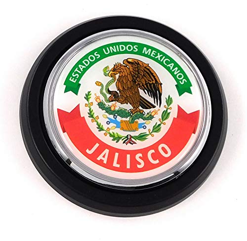 Image of Jalisco Mexico Car Truck Grill Black Badge 3.5 inch grille chrome emblem