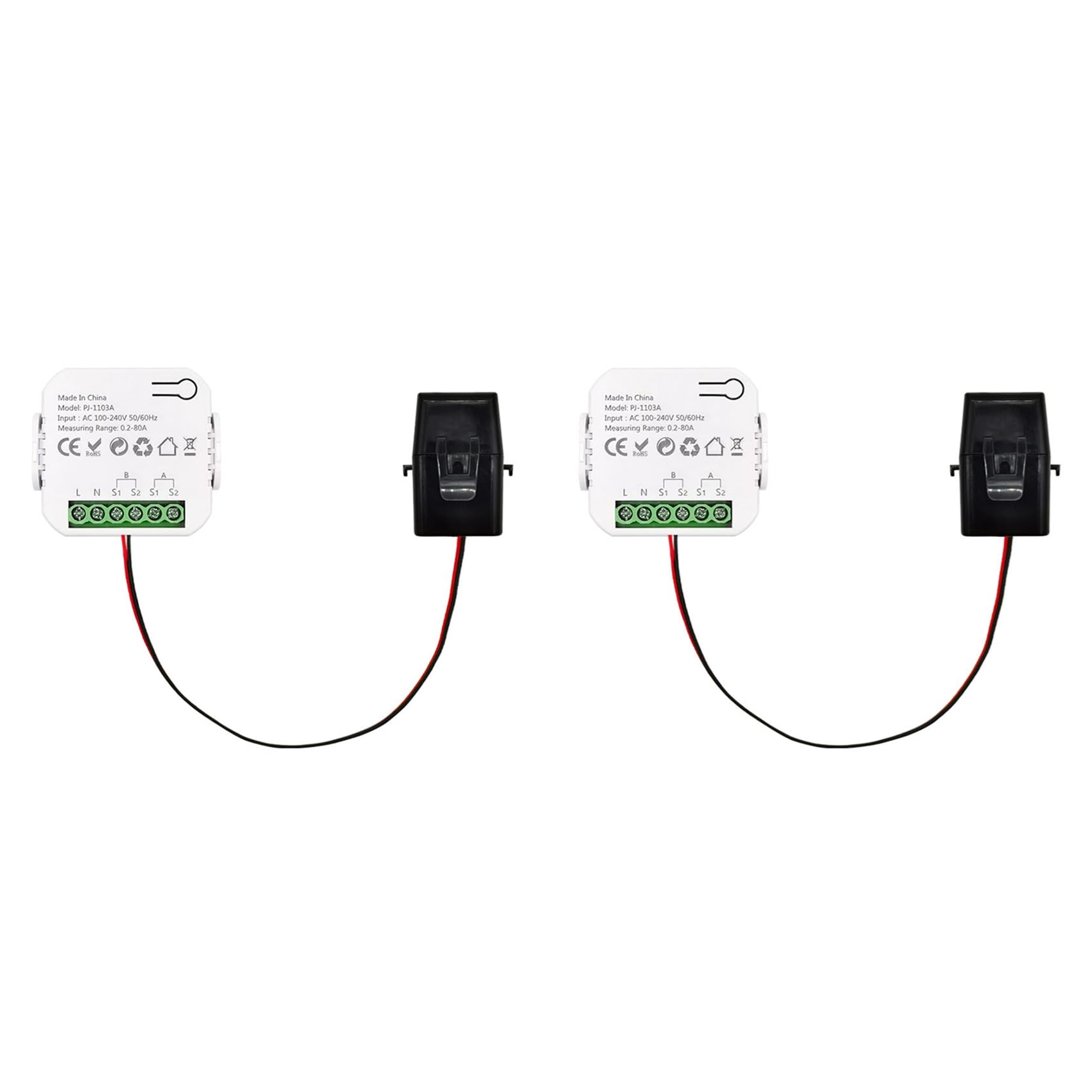 Ctrlzs 2X Tuya Wifi Smart Meter 0.2-80A Power Production Consumption Bidirectional Power Monitor Support App Control