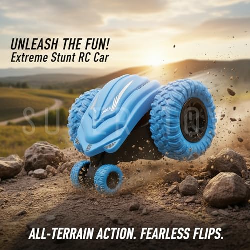 Image of SUPER TOY 2.4GHz RC Car 360 Rotate Off-Road Remote Control Stunt Car for Kids Boys High Speed Rechargeable Vehicle Birthday Gifts