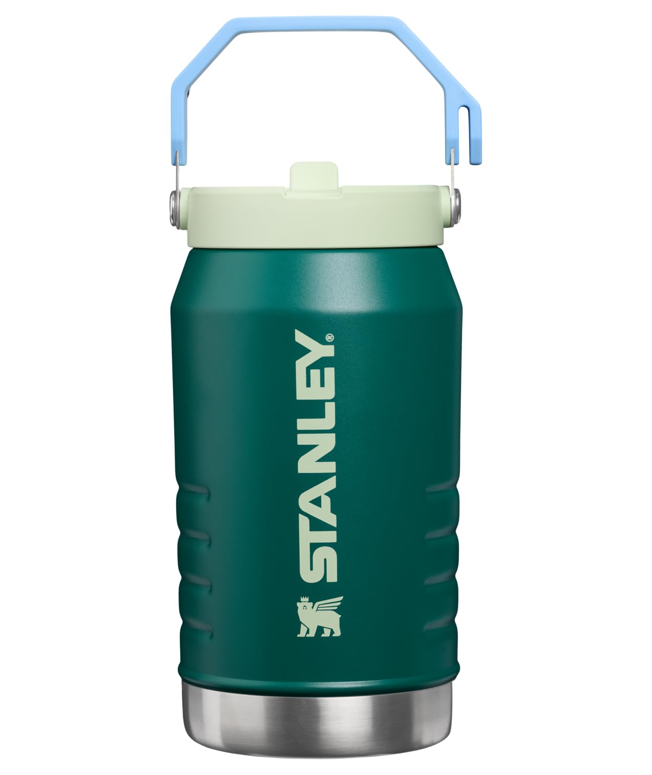 STANLEY IceFlow Flip Straw 2.0 Jug, 64 oz, Emerald Honeydew | Easy Carry Handle | Twist On Lid and Flip Up Straw | Leakproof Water Bottle | Insulated Stainless Steel | BPA-Free