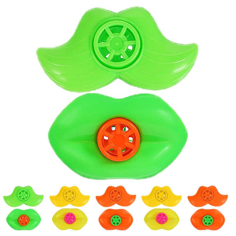 Alasum Mix Lip and Mustache Whistles Party Noise Makers for Safe Plastic Funny Whistle for Celebrations Gatherings and Performances