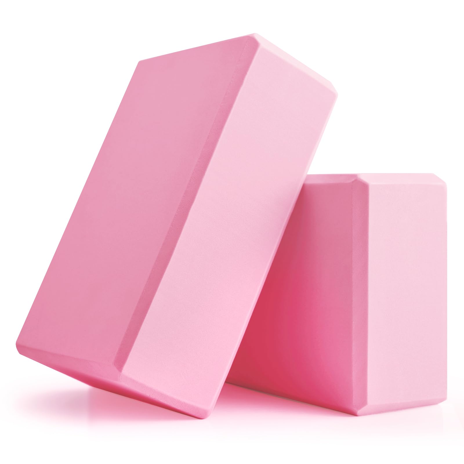 Yoga Blocks 2 Pcs, 9"x6"x3" Yoga Brick Foam Blocks EVA Foam Block Props Accessories for Pilates Stretching and Meditation (Pink, Large) โ image 1
