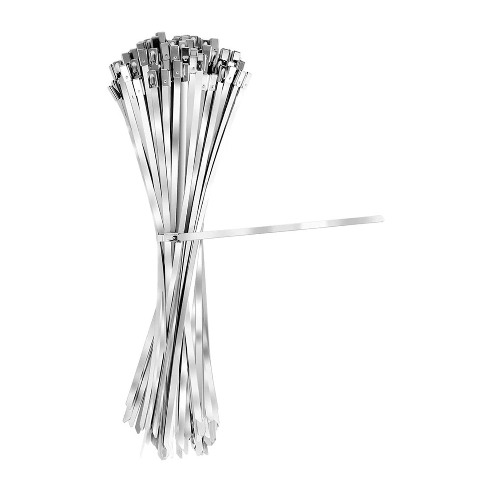 Erhtguo 100Pcs Stainless Steel Cable Ties 4.6Mm Heavy Duty Self-Locking Zip Tie Multi-Purpose Metal Exhaust Wrap Locking