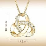 14K Gold Necklaces for Women Trendy Love Knot Infinity Interlocking Knot Necklaces Pendant Necklace for Women Diamond Necklace Adjustable in Length 18in - Image 4