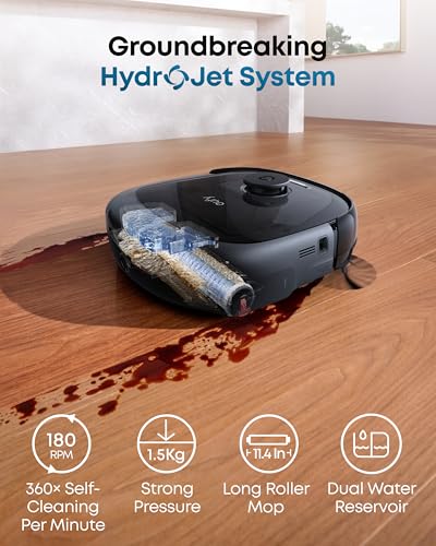 eufy E28 Omni Robot Vacuum and Mop Combo,HydroJet System,with Portable Deep Cleaner for Carpet,20,000Pa Turbo Suction,Zero-Tangling,Corner to Edge Deep Cleaning,with auto All-in-One Station - Image 6