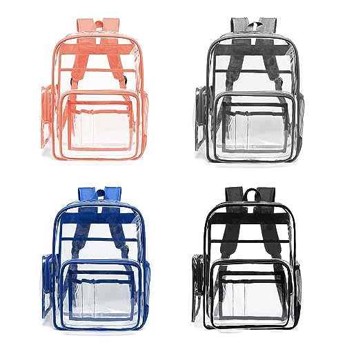Clear PVC Backpack With Reinforced Straps & Pockets, 40x30x13cm Large Capacity Daypack For Travel & Campus Commute4