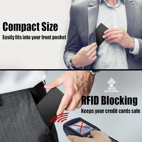 Image of FurArt Slim Minimalist Wallet RFID Credit Card Holder for Men | slim minimalist compact rfid id window thin