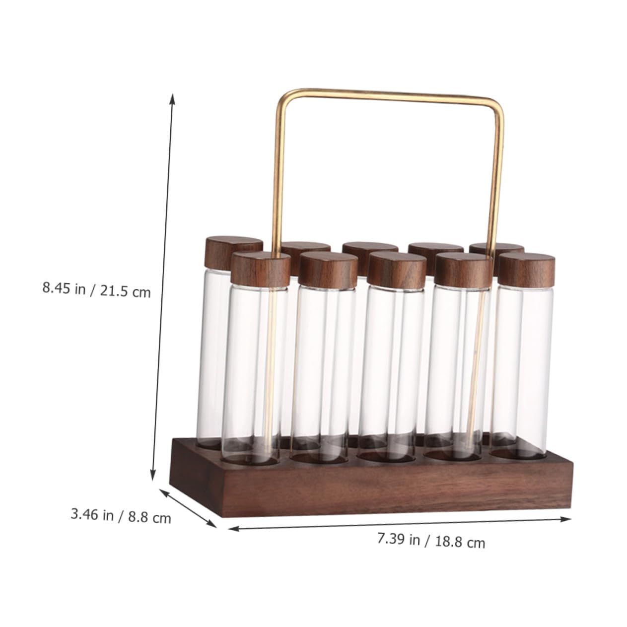 Kaffeebohnen Glas Aufbewahrungsröhrchen mit Holzständer Luftdicht 10 Stück Reagenzgläser Behälter für Kaffee und Küche