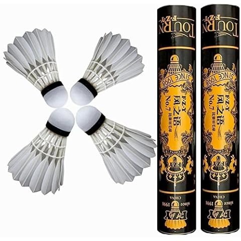 Badminton Birdie 24-Pack,Professional Badminton Shuttlecocks,Goose Feather Ball with Great Durability Stability and Balance for All Ages and Players,High Speed Sport Training Indoor Outdoor Activities Cover