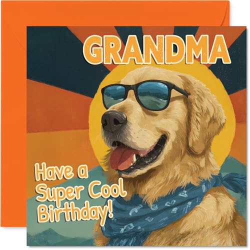 Carte anniversaire grand-mère pop-art jaune bleu