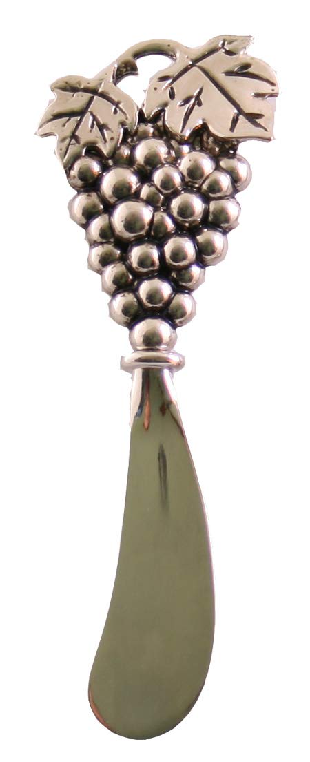 Walnut Cheese Board with Metal Spreader - Grapes