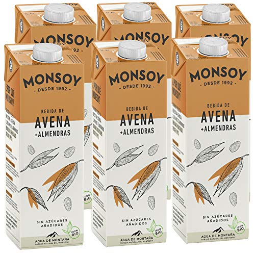 Monsoy - Bebida De Avena Almendra BIO - Caja de 6 x 1L