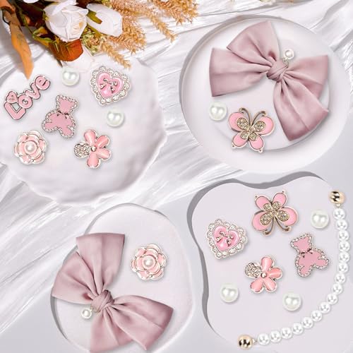 Image of Charms for Bogg Bag,Pearls,Butterfly Flowers and Chain for Bogg Bag Accessories Charms(20 pcs)