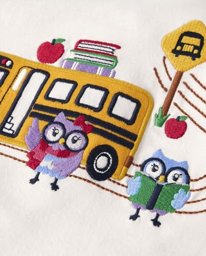 Image of Gymboree Girls' and Toddler Embroidered School T-Shirt