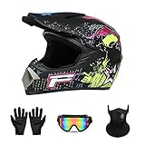Motorcross Helmet, Off-Road Mountain Bike Helmet, Youth Motorcycle Helmet, Unisex Full-face Helmet ,