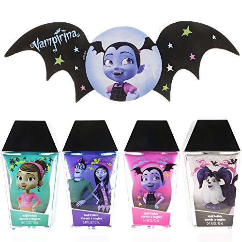 TownleyGirl Vampirina Super Sparkly Nail Polish Set for Girls, with Nail File