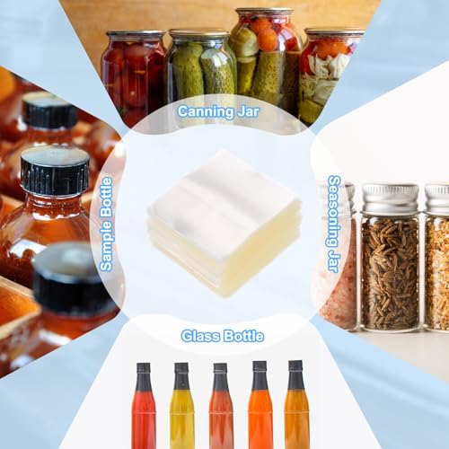 Image of PATIKIL 65x60mm PVC Perforated Shrink Bands, 1000Pcs 0.05 mm /2 Mil Thickened Heat Shrink Seal Wrap Fit for 1.25 inch-1.5 inch Cap Diameter Essential Oil Bottles Jars Cans Tin, Clear