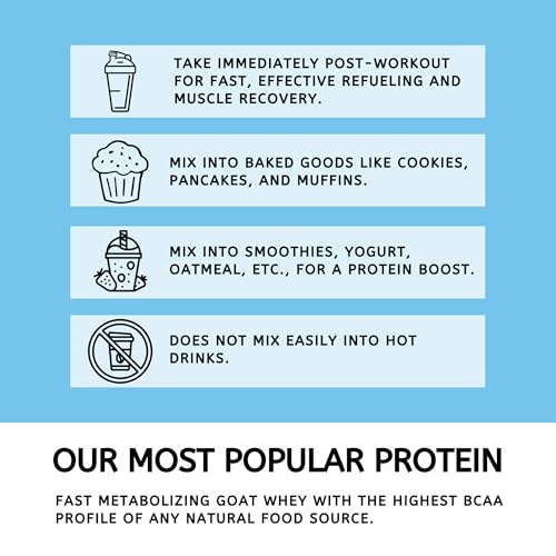Image of Mt. Capra Clean Whey Protein | Grass-Fed Undenatured Goat Whey Protein Powder | 24 g Protein Per Serving, All Natural, Non-GMO, High in Branch Chain Amino Acids | Unsweetened | 15 Servings - 16 oz