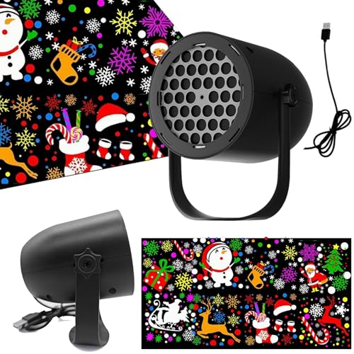 Christmas Projector Lights 16 Patterns Waterproof Xmas Projection Light Outdoor Indoor Christmas Decorations Lights for Home Garden Yard Christmas Party Decorations