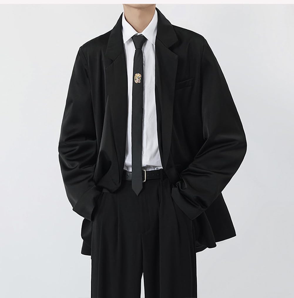 r*b様 oversizesinglebrastedlong テーラードジャケッ Single Breasted Oversized Tailored Jacket in Black