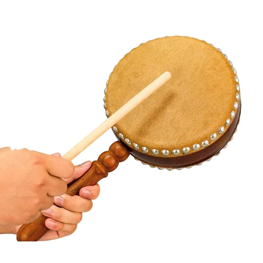 Halten Sie Eine Tempel-Flachtrommel, Ein Ritualgerät/Festival-Performance-Requisite, Die Einen Klaren Und Klaren Klang Erzeugt,24.5CM