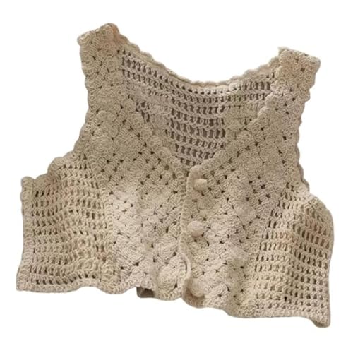 Image of NAIADES Women's Handmade Crochet Crop Top, Sleeveless Top for Women,Comfortable Fit