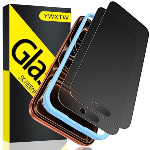 YWXTW 2 Pack Matte Glass Screen Protector for iPhone 17 Pro Max 26 Anti-Spy iPhone 17 Pro Max Privacy Screen Protector Anti-Glare & Anti-Fingerprint Case Friendly Tempered Glass Film Bubble Free