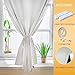 Jilron Magic Tape Stick on Portable Curtains for Windows,Bedroom Blackout Curtains for - Thermal Lnsulated No Drill Curtains Room Darkening Black Small Drapes(1 Panels,35Wx48L inch-White)