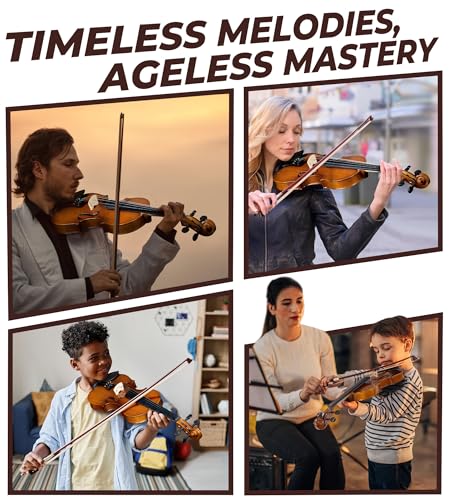 Vangoa Violin 4/4 Full Size Set Fiddle, Handcrafted Starter Acoustic Violins Kit with Solid Wood Side Board, Lightweight Hard Case for Beginners, Teens, Age 12+, Adults, Right Handed - Image 7