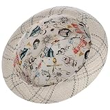 Alfonso D´Este Kapelusz Ventico Pork PieD’Este Mężczyźni - Made in Italy przeciwsloneczny na lato Z podszewką, rypsowym paskiem wiosna-lato - XL (60-61 cm) jasnobeżowy
