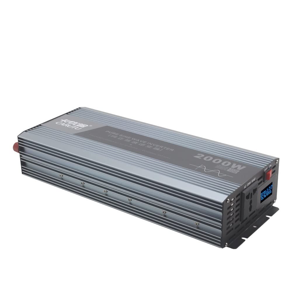 Inverter Inverter a Onda sinusoidale Pura da 2000 W Uscita 12V 220V Eccellente Onda sinusoidale Pura Stabile con visualizzazione dei Prompt di Errore Inverter Auto(12V,220V 50HZ_Universal)