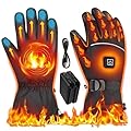 Heated Gloves for Men - Rechargeable Electric Battery Heated Gloves for Men and Women Touchscreen Winter Thermal Glove with 3 Heating Levels Waterproof Heated Gloves for Hunting Fishing (JRST-001)