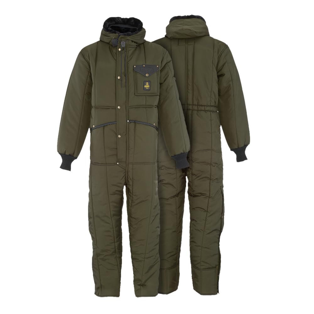 RefrigiWear Iron-Tuff Insulated Coveralls with Hood -50°F Rated Coveralls for Men - Water & Wind-Resistant Winter Overalls
