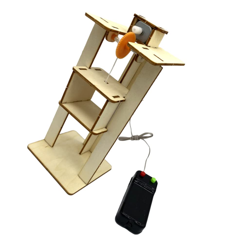 generic 1 Set DIY Kids Elevator Toy Wooden DIY Elevator Toy Early Education Kids Elevator Toy DIY Crafts Making Early Education Learning Toy for Children Kids