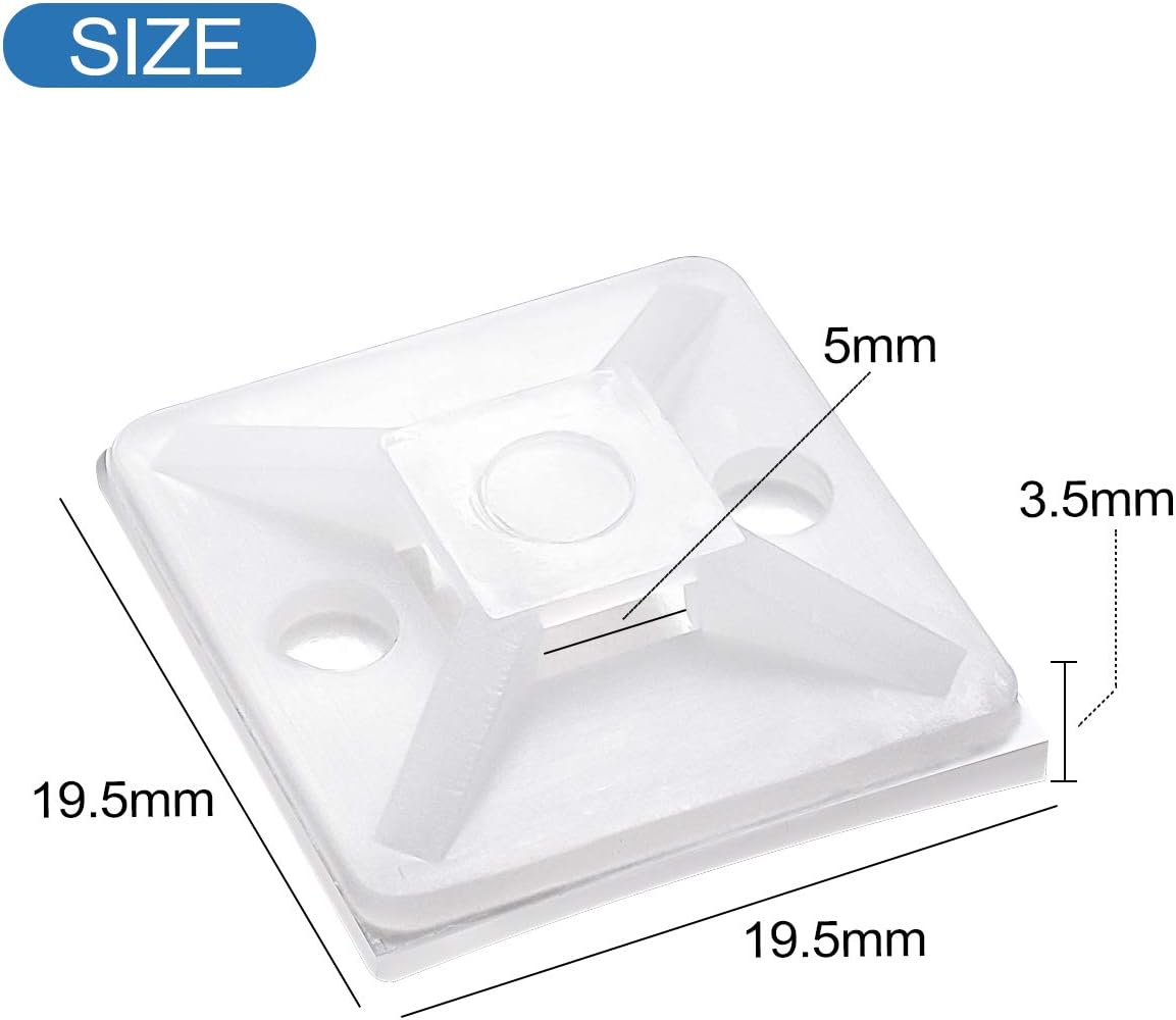 Black Friday - 50% OFF 100PCS 3/4 Adhesive Cable Zip Tie Mounts Self Wire Cable Clips Organizer Holders Anchor Wire Tie Downs White Best Promo 100PCS 3/4 Adhesive Cable Zip Tie Mounts Self Wire Cable Clips Organizer Holders Anchor Wire Tie Downs White