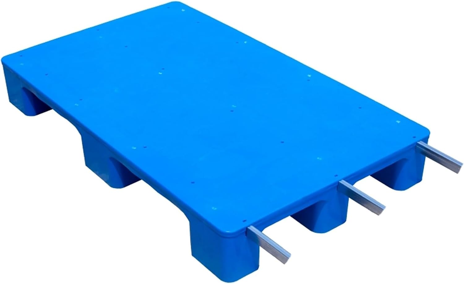 Heavy Duty Plastic Pallets with Internal Steel Pipe, High Load Capacity for Warehouse Storage and Forklift Use