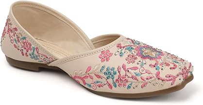 AROOM Women's Mojari Ethnic Punjabi Juttis Traditional, Fancy Bellies Comfortable Sole for Girls.