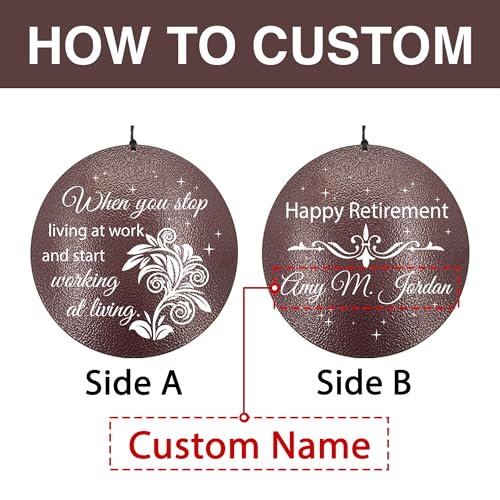 Image of ASTARIN Custom Retirement 36 inch Wind Chimes for Women Man 2024, Happy Retirement Gift Going Away Farewell Gifts for Teacher Coworkers Mom Dad Nurse Boss, Personalized Wind Chime Retiree Gift Ideas